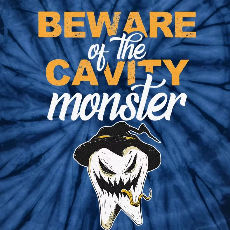 Beware Of The Cavity Monster Halloween Tooth Oral Hygiene Tie-Dye T-Shirt