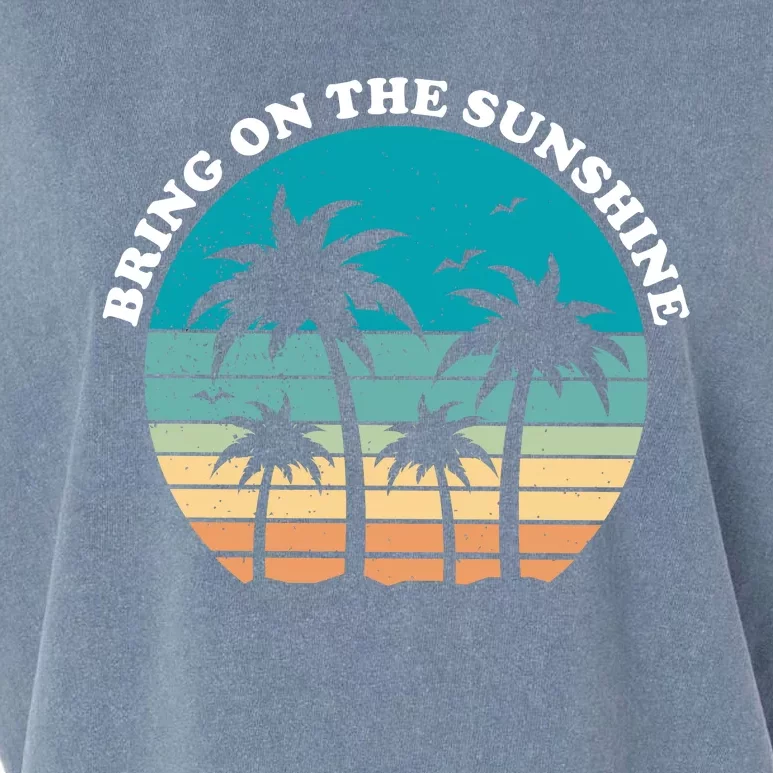 Bring On The Sunshine Retro Sunset Garment-Dyed Women's Muscle Tee