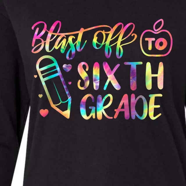 Blast Off To Sixth Grade Back To School 6Th Graders Cute Gift Womens Cotton Relaxed Long Sleeve T-Shirt