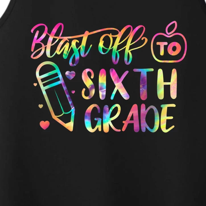 Blast Off To Sixth Grade Back To School 6Th Graders Cute Gift Performance Tank