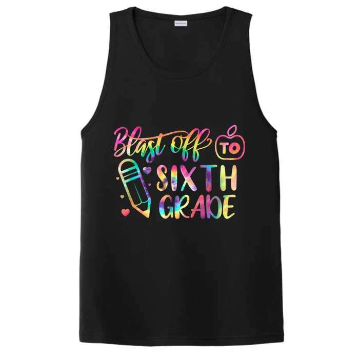 Blast Off To Sixth Grade Back To School 6Th Graders Cute Gift Performance Tank