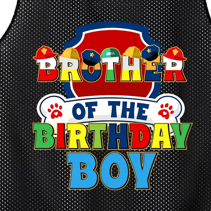 Brother Of The Birthday Boy Dog Paw Family Matching Mesh Reversible Basketball Jersey Tank