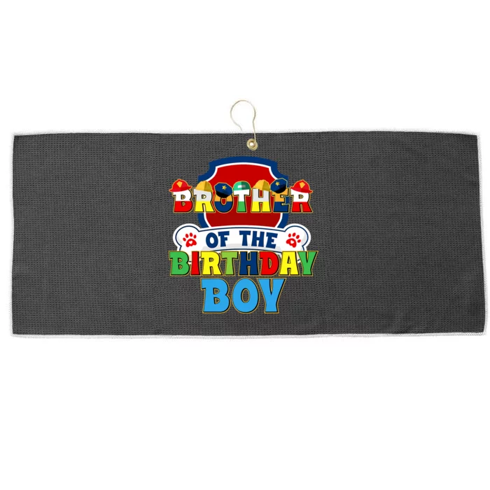 Brother Of The Birthday Boy Dog Paw Family Matching Large Microfiber Waffle Golf Towel