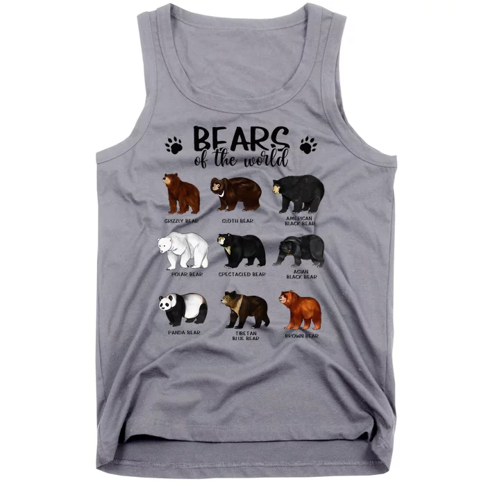 Bears Of The World Bears Tank Top