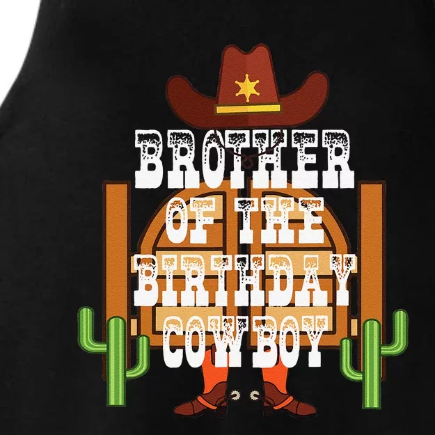 Brother Of The Birthday Cowboy Rodeo Party Bday Ladies Tri-Blend Wicking Tank