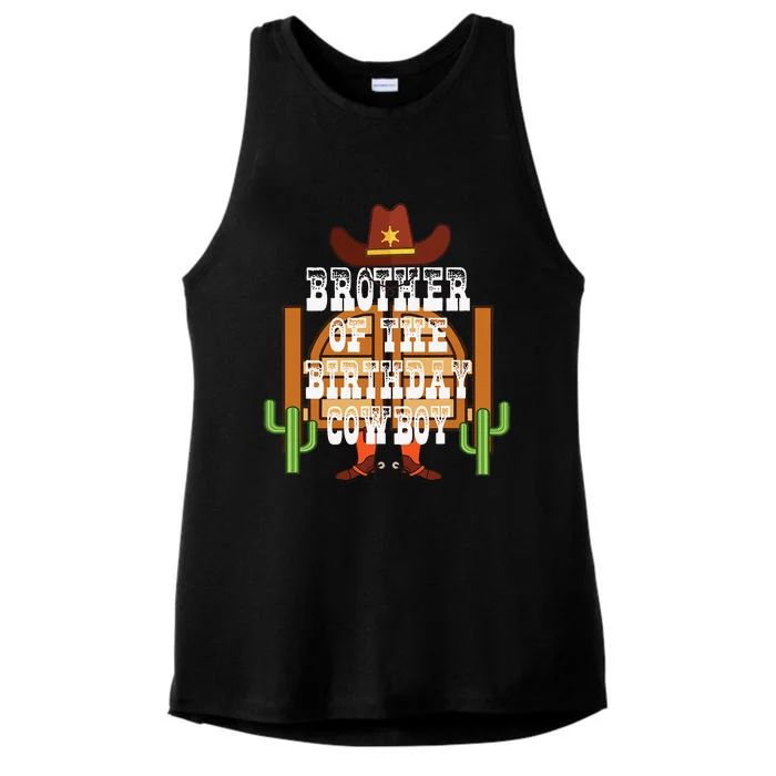 Brother Of The Birthday Cowboy Rodeo Party Bday Ladies Tri-Blend Wicking Tank