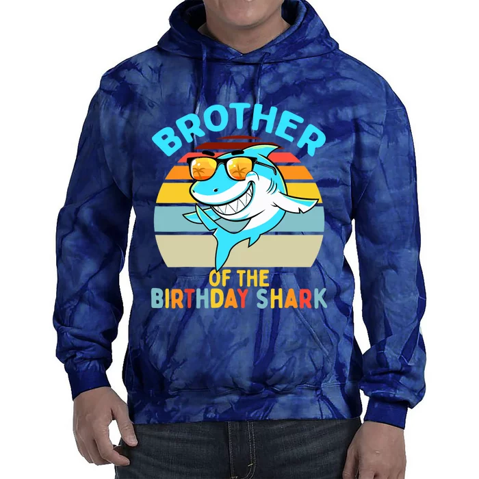 Brother of the Shark Birthday Matching Family Tie Dye Hoodie