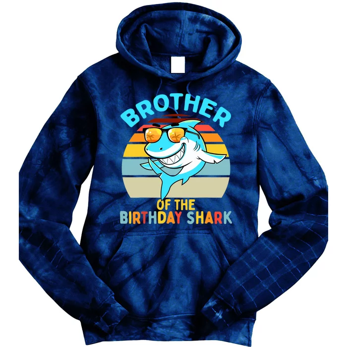 Brother of the Shark Birthday Matching Family Tie Dye Hoodie