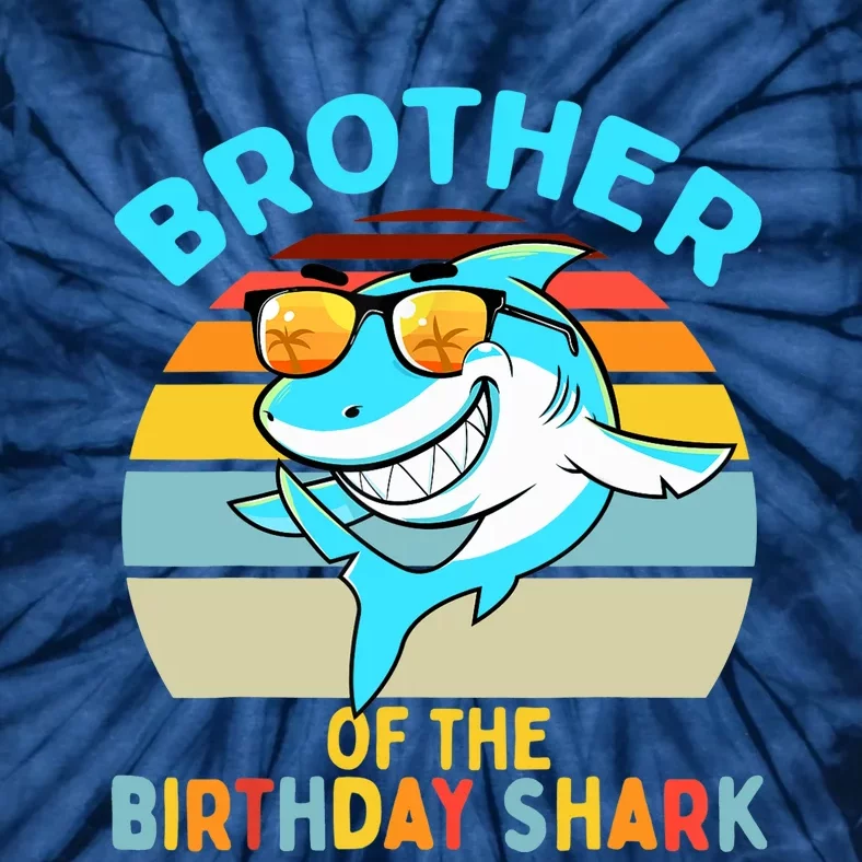 Brother of the Shark Birthday Matching Family Tie-Dye T-Shirt