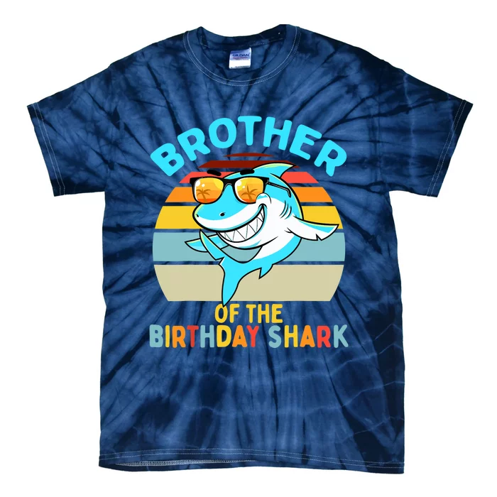 Brother of the Shark Birthday Matching Family Tie-Dye T-Shirt