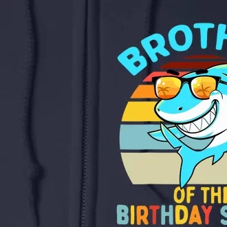 Brother of the Shark Birthday Matching Family Full Zip Hoodie