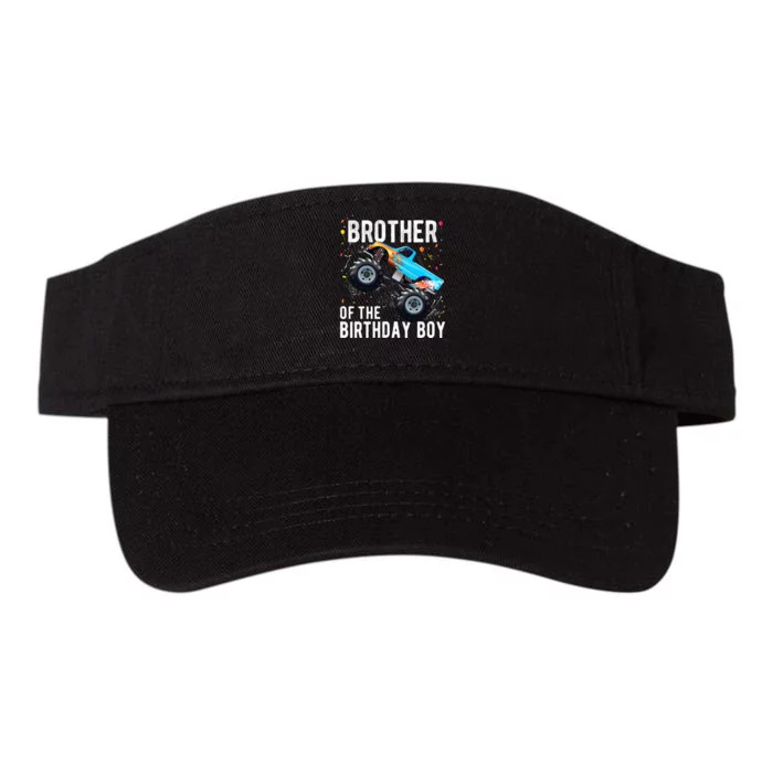 Brother Of The Birthday Boy Monster Truck Family Matching Valucap Bio-Washed Visor