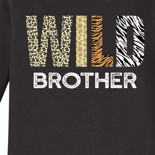 Brother Of The Wild One Zoo Birthday Safari Jungle Animal Baby Long Sleeve Bodysuit