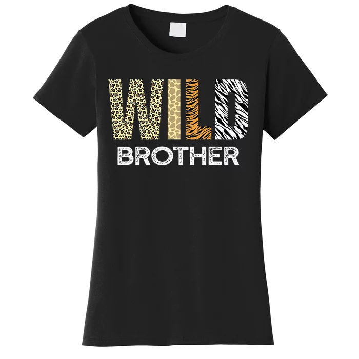 Brother Of The Wild One Zoo Birthday Safari Jungle Animal Women's T-Shirt