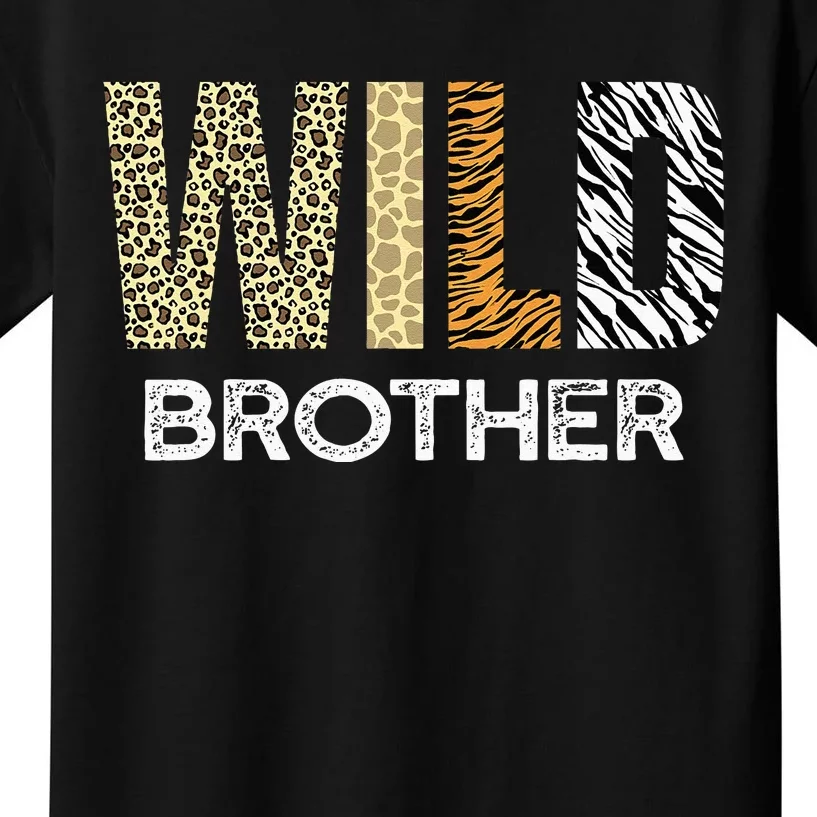 Brother Of The Wild One Zoo Birthday Safari Jungle Animal Kids T-Shirt