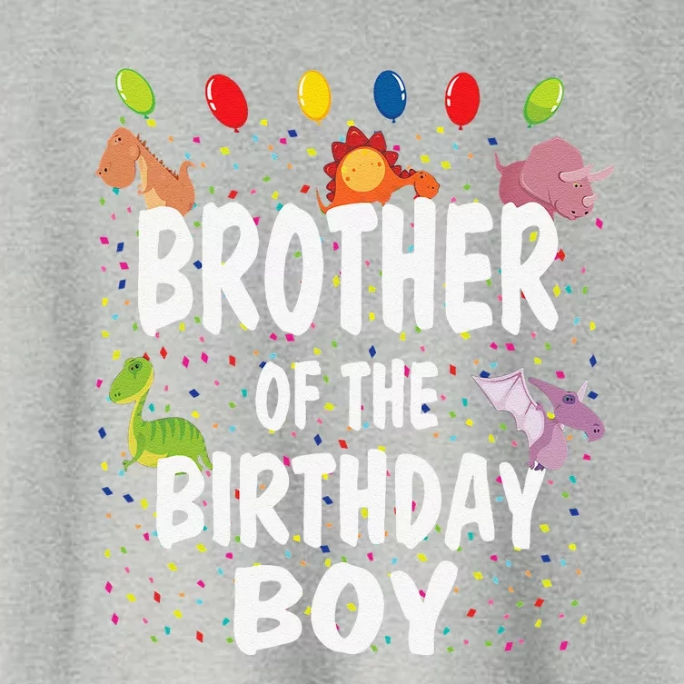 Brother Of The Birthday Dino Theme Bday Party Women's Crop Top Tee