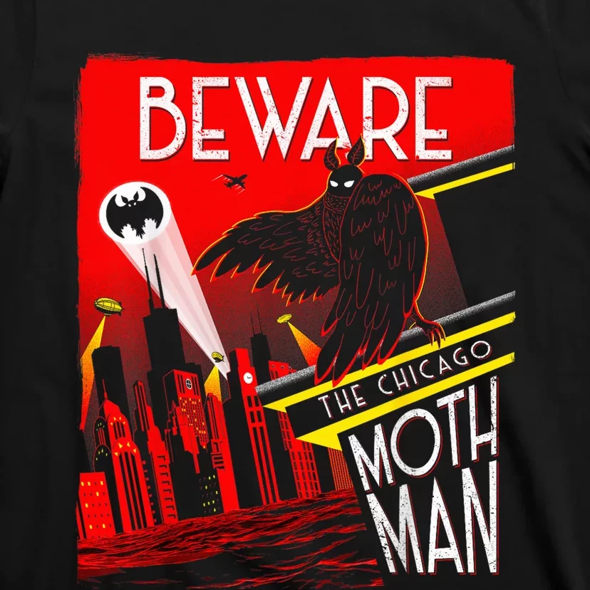 Beware Of The Chicago Mothman! Art Deco Pop Culture Cryptid T-Shirt