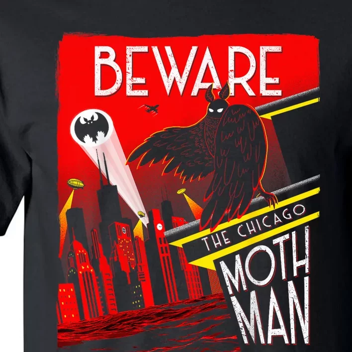 Beware Of The Chicago Mothman! Art Deco Pop Culture Cryptid Tall T-Shirt