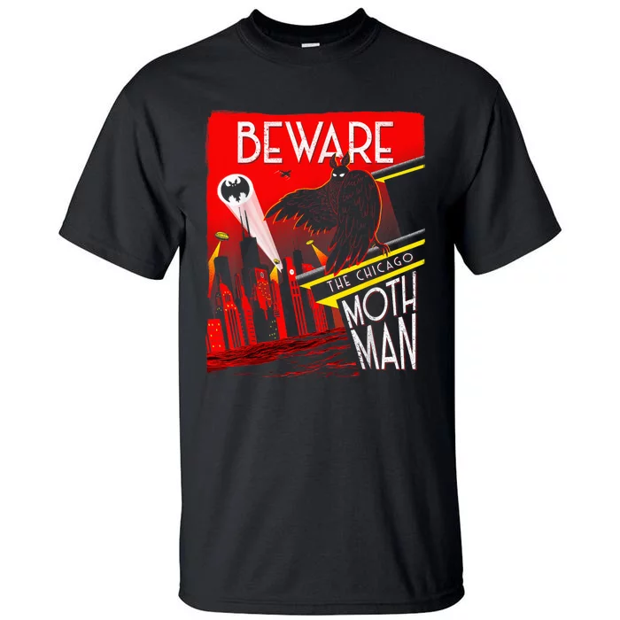 Beware Of The Chicago Mothman! Art Deco Pop Culture Cryptid Tall T-Shirt