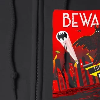 Beware Of The Chicago Mothman! Art Deco Pop Culture Cryptid Full Zip Hoodie