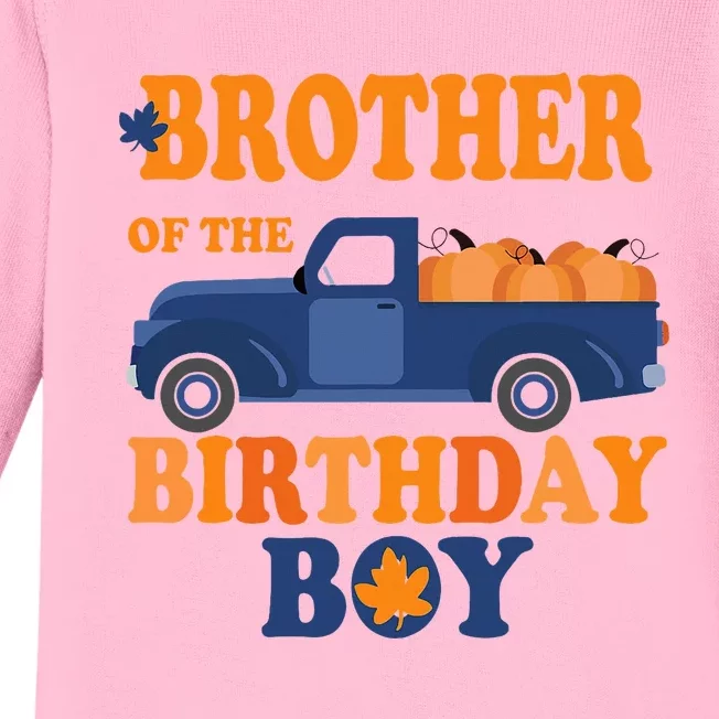 Brother of The Pumpkin Truck 1st Birthday Baby Long Sleeve Bodysuit