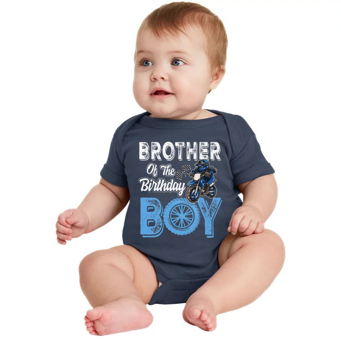 Brother Of The Birthday Dirt Bike Bday Motocross Party Gift Baby Bodysuit