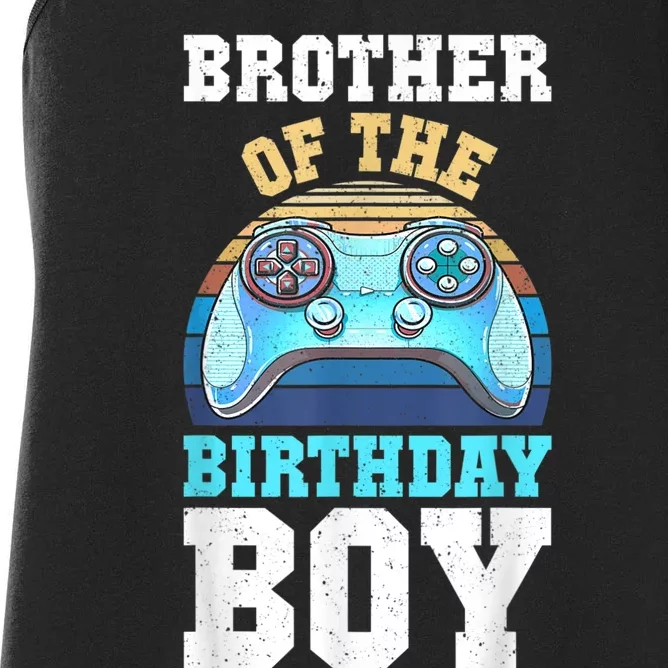 Brother Of The Birthday Boy Matching Video Gamer Birthday Women's Racerback Tank