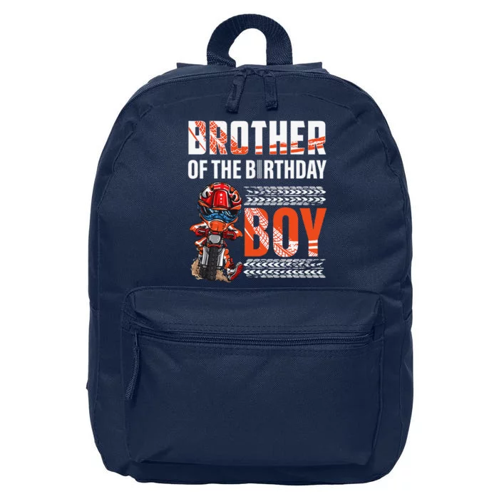 Brother Of The Birthday Dirt Bike Bday Motocross Party 16 in Basic Backpack