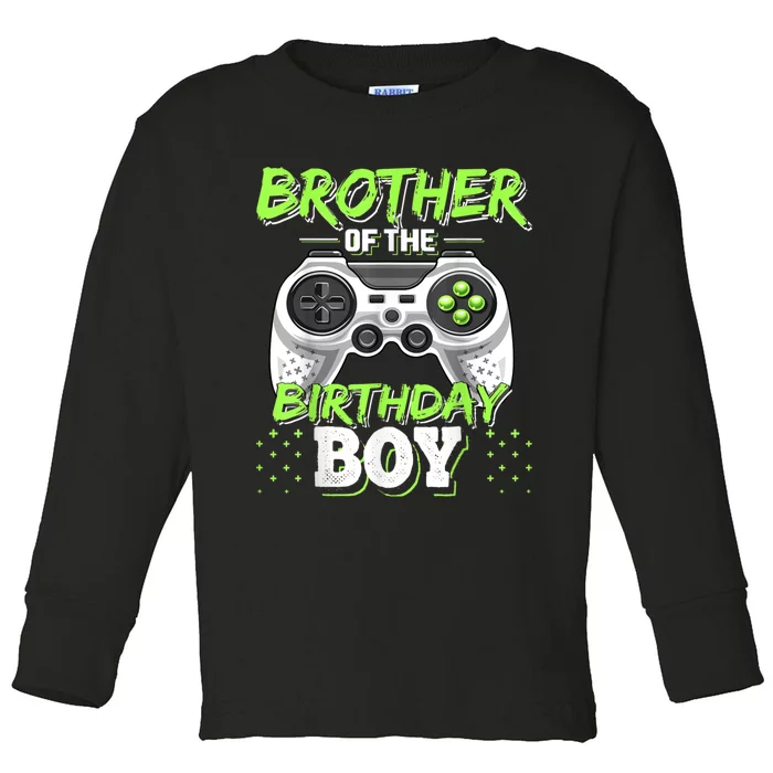 Brother Of The Birthday Boy Matching Video Game Birthday Toddler Long Sleeve Shirt