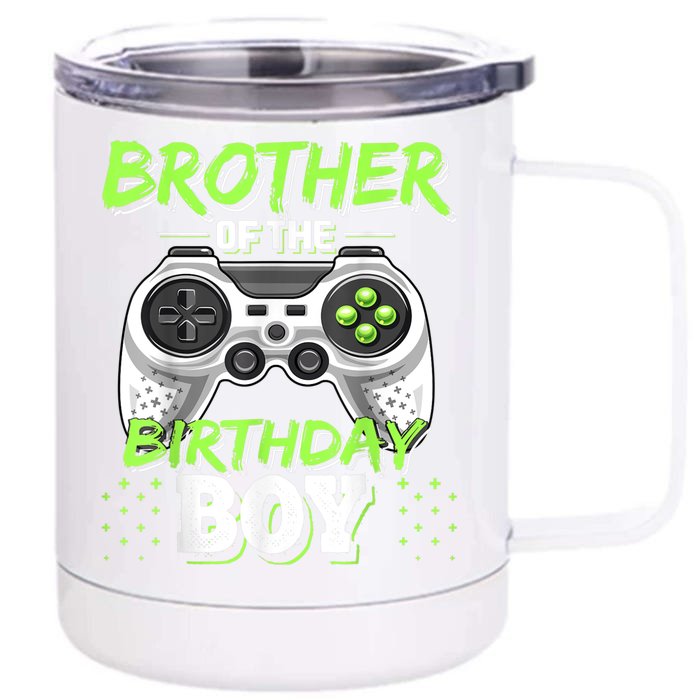 Brother Of The Birthday Boy Matching Video Game Birthday Front & Back 12oz Stainless Steel Tumbler Cup