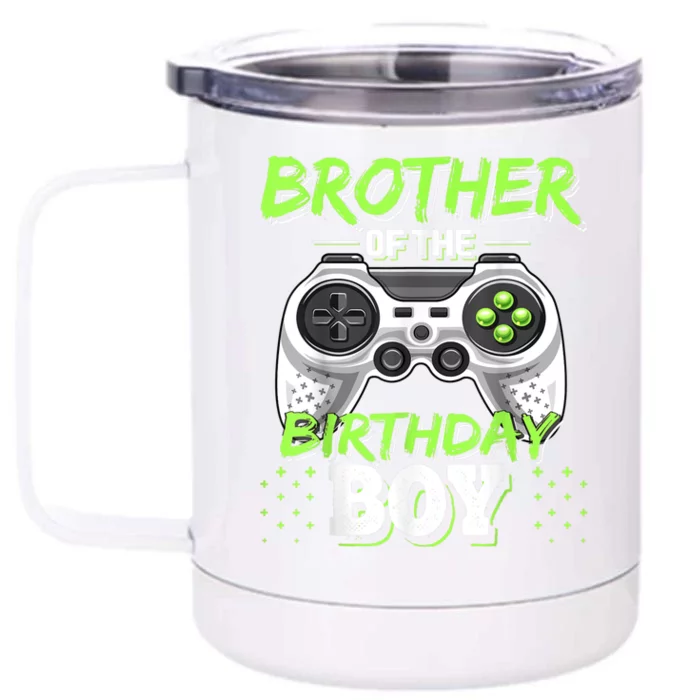 Brother Of The Birthday Boy Matching Video Game Birthday Front & Back 12oz Stainless Steel Tumbler Cup