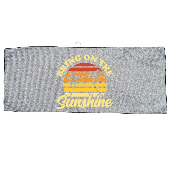 Bring On The Sunshine Funny Summer Gift Large Microfiber Waffle Golf Towel