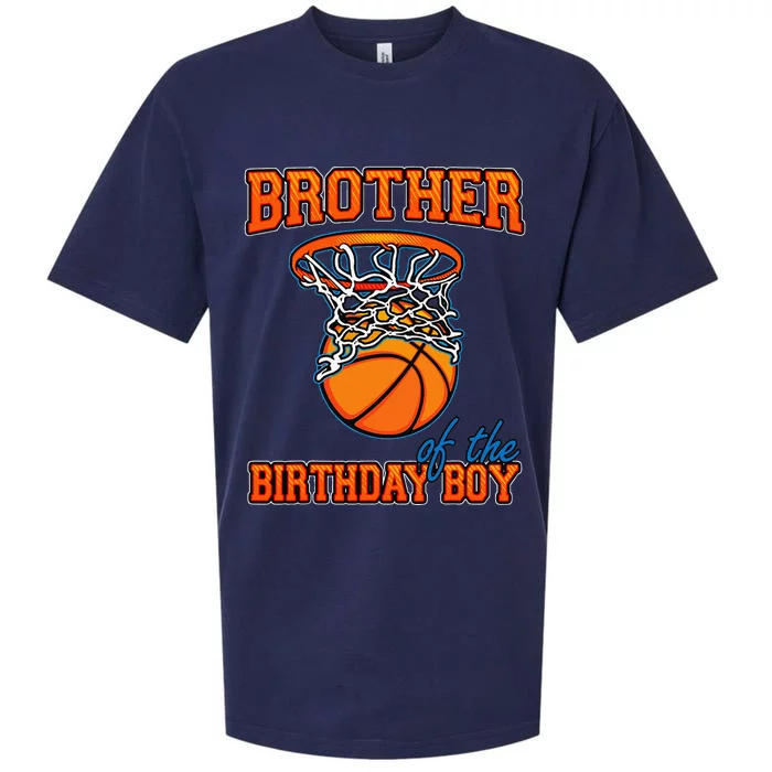 Brother Of The Birthday Boy Basketball Birthday Family Party Sueded Cloud Jersey T-Shirt