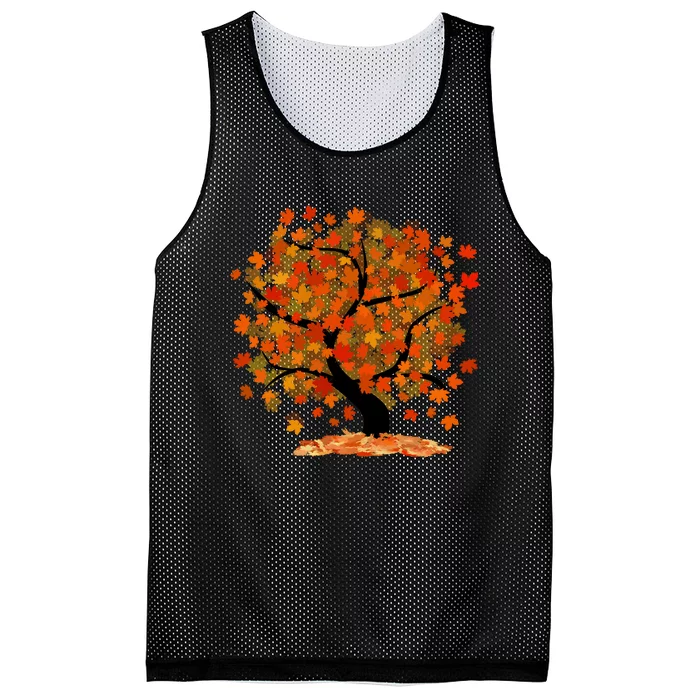 Beautiful Oak Tree Nature Thanksgiving Fall Autumn Mesh Reversible Basketball Jersey Tank