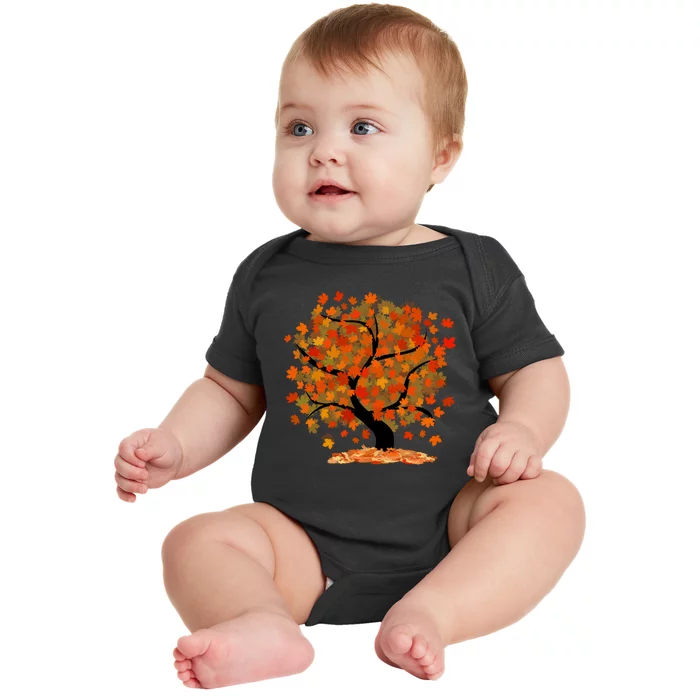 Beautiful Oak Tree Nature Thanksgiving Fall Autumn Baby Bodysuit