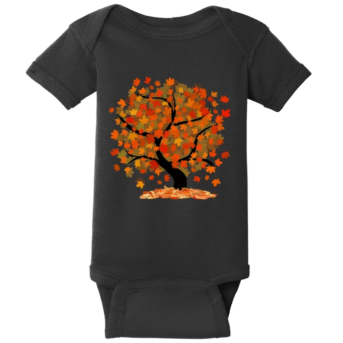 Beautiful Oak Tree Nature Thanksgiving Fall Autumn Baby Bodysuit