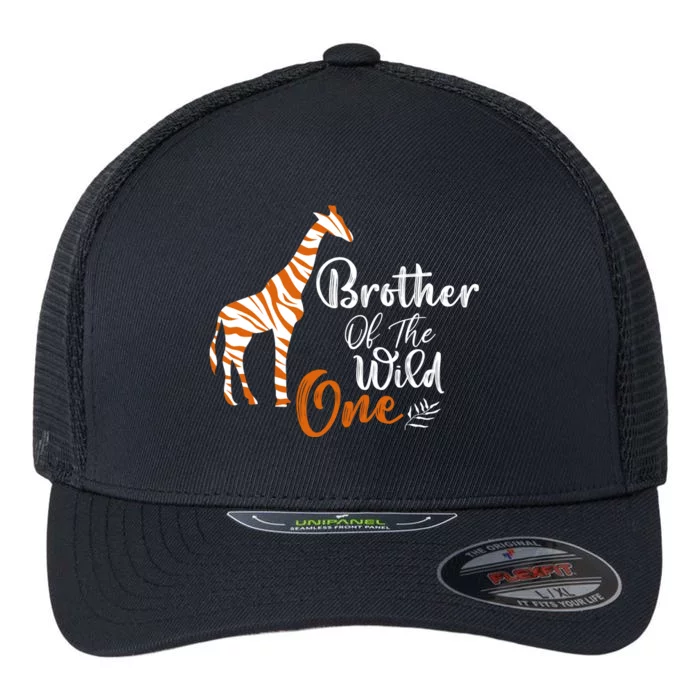 Brother Of The Wild One Funny 1st Birthday Animal Safari Gift Flexfit Unipanel Trucker Cap