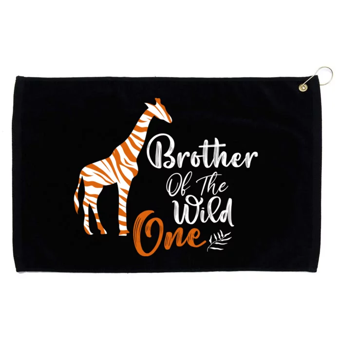 Brother Of The Wild One Funny 1st Birthday Animal Safari Gift Grommeted Golf Towel