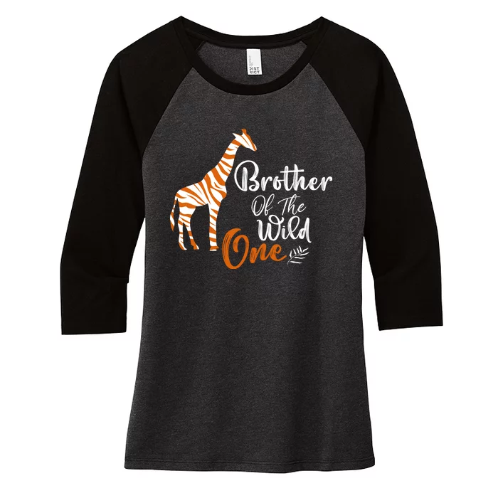 Brother Of The Wild One Funny 1st Birthday Animal Safari Gift Women's Tri-Blend 3/4-Sleeve Raglan Shirt