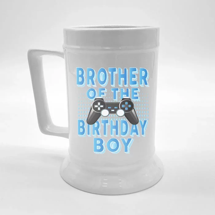 Brother Of The Birthday Gamer Bday Party Front & Back Beer Stein