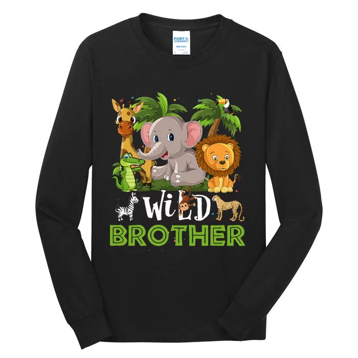 Brother of the Wild Zoo Birthday Safari Jungle Animal Funny Tall Long Sleeve T-Shirt