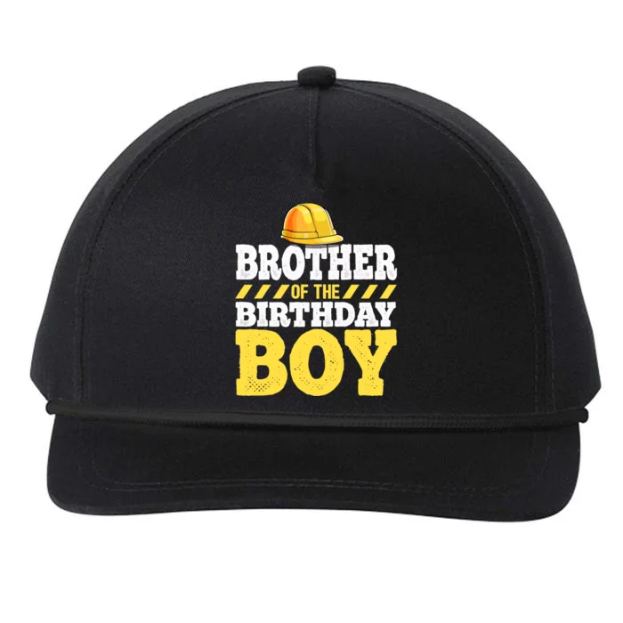 Brother of the Birthday Boy Construction Birthday Party Snapback Five-Panel Rope Hat