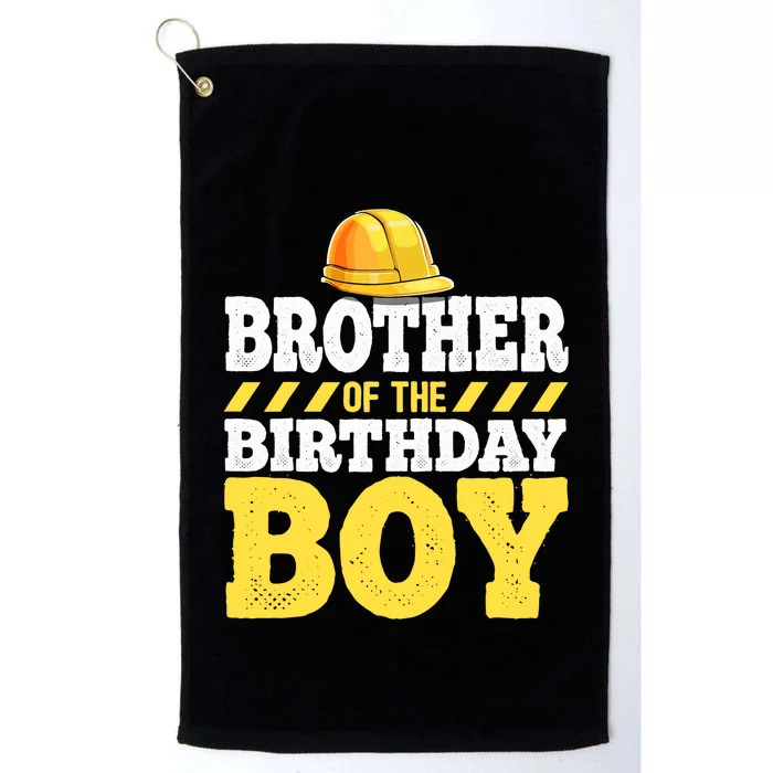 Brother of the Birthday Boy Construction Birthday Party Platinum Collection Golf Towel