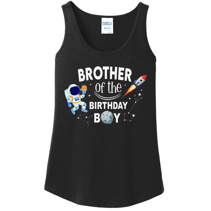 Brother of The Birthday Space Astronaut Family Ladies Essential Tank