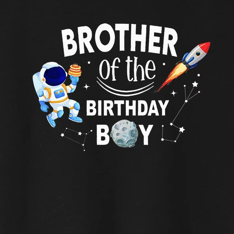 Brother of The Birthday Space Astronaut Family Women's Crop Top Tee