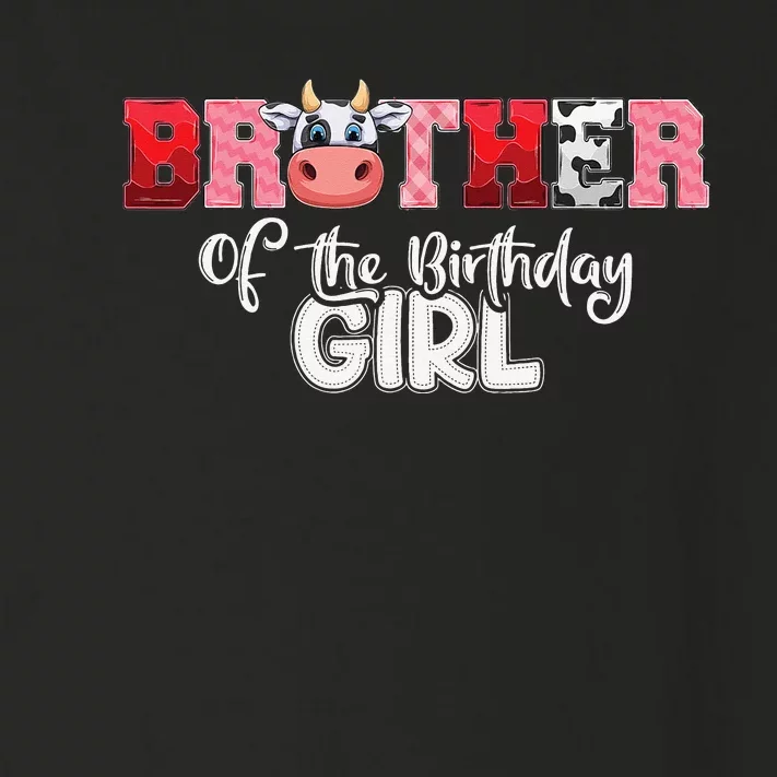 Brother of The Birthday  Cow Family Cow Farm Matching Toddler Long Sleeve Shirt