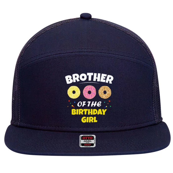 Brother Of The Birthday Love Donut Party Day Theme 7 Panel Mesh Trucker Snapback Hat