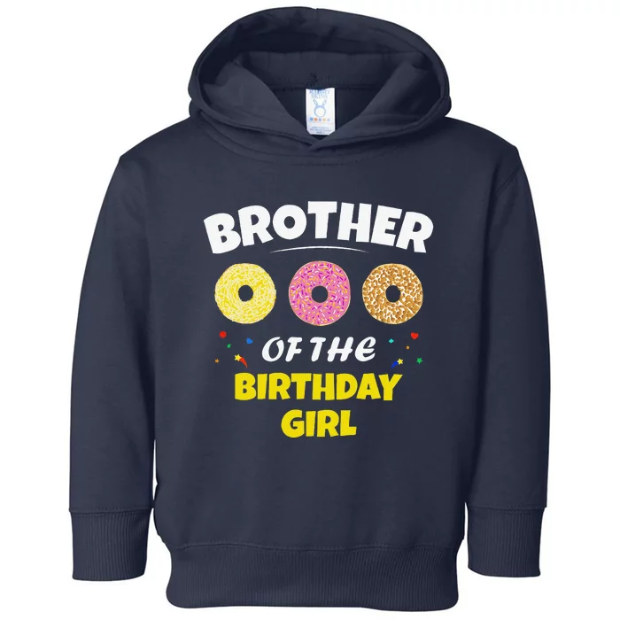 Brother Of The Birthday Love Donut Party Day Theme Toddler Hoodie