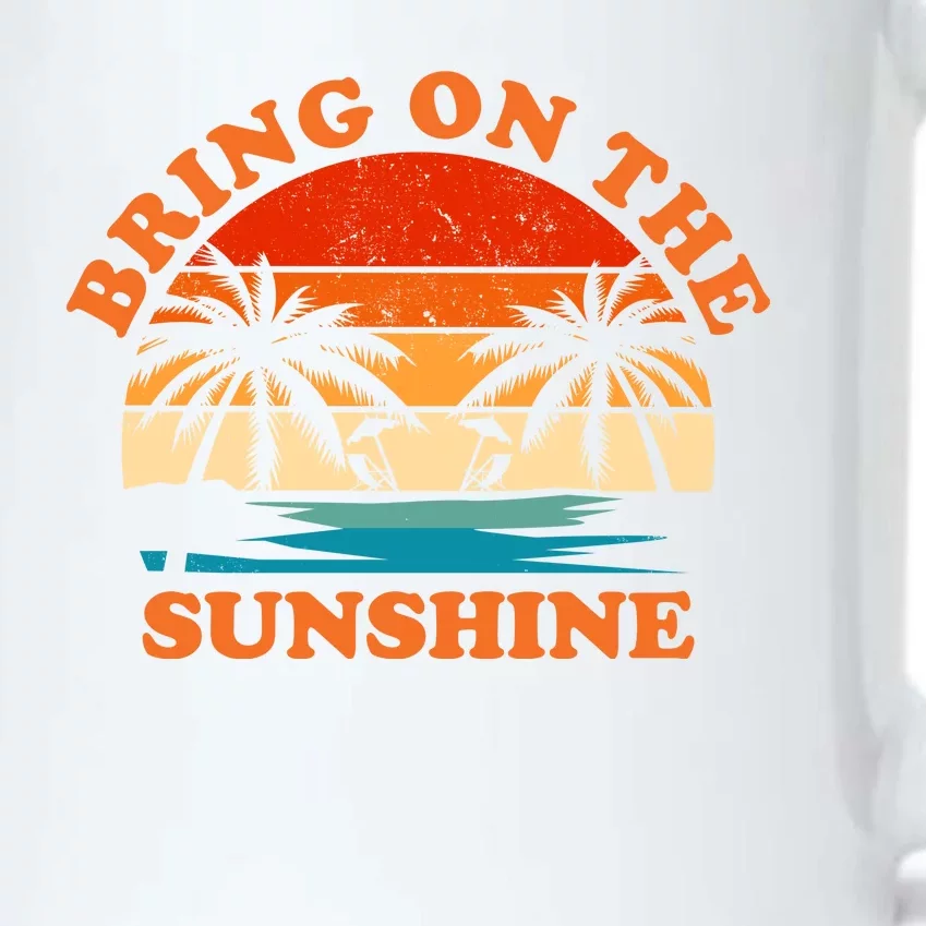 Bring On The Sunshine Retro Sunset Tropical Black Color Changing Mug