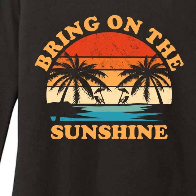 Bring On The Sunshine Retro Sunset Tropical Womens CVC Long Sleeve Shirt